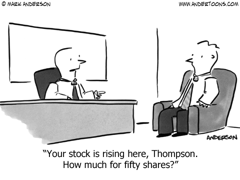 Your stock is rising here, Thompson. How much for fifty shares?