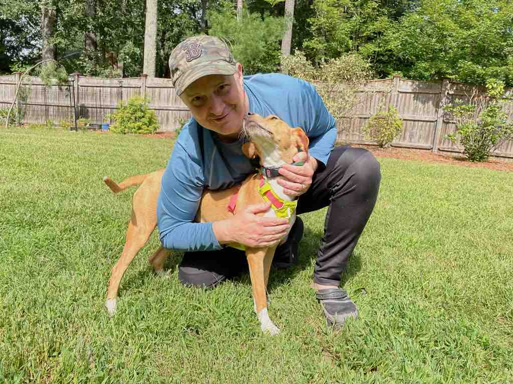 Erik J. Heels and Piper The Dog at the world headquarters of Clocktower Law LLC